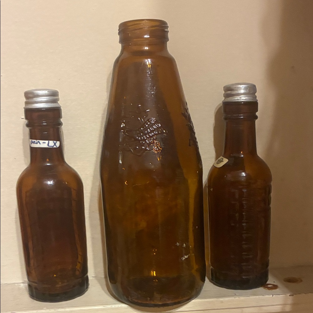 Amber Glass Bottle Set